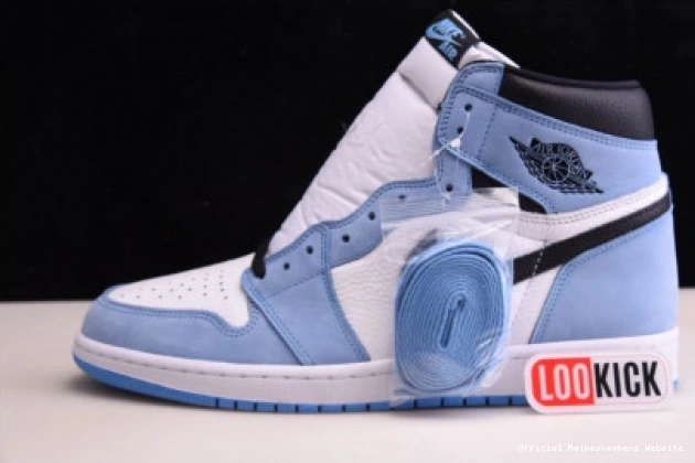 Official Maikesneakers WHITE RETRO HIGH BLACK AIR BLUE 1 UNIVERSITY 555088-134 JORDAN 0805